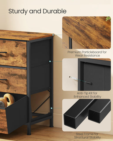 SONGMICS Bellah dresser assembly guide showing quick setup