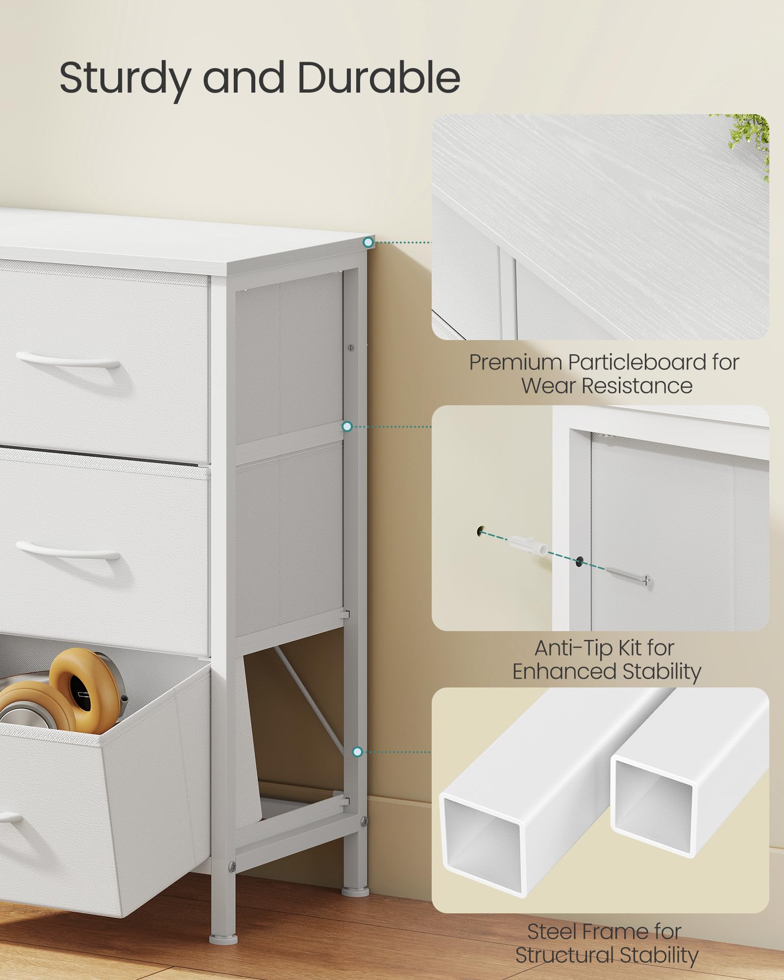 Assembly-in-progress image showing simple, tool-friendly setup for Bellah dresser.