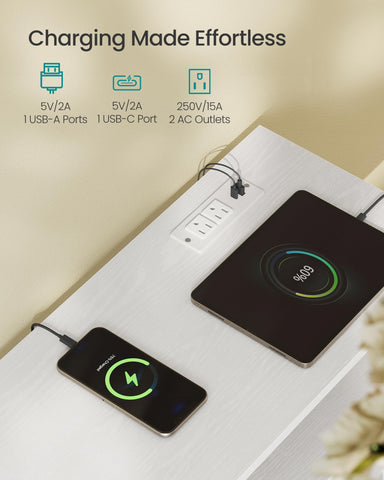 SONGMICS Bellah dresser charging station powers devices at hand