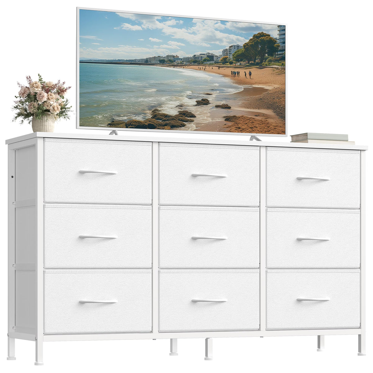 SongMics Bellah dresser top view shows ample surface for decor and electronics.