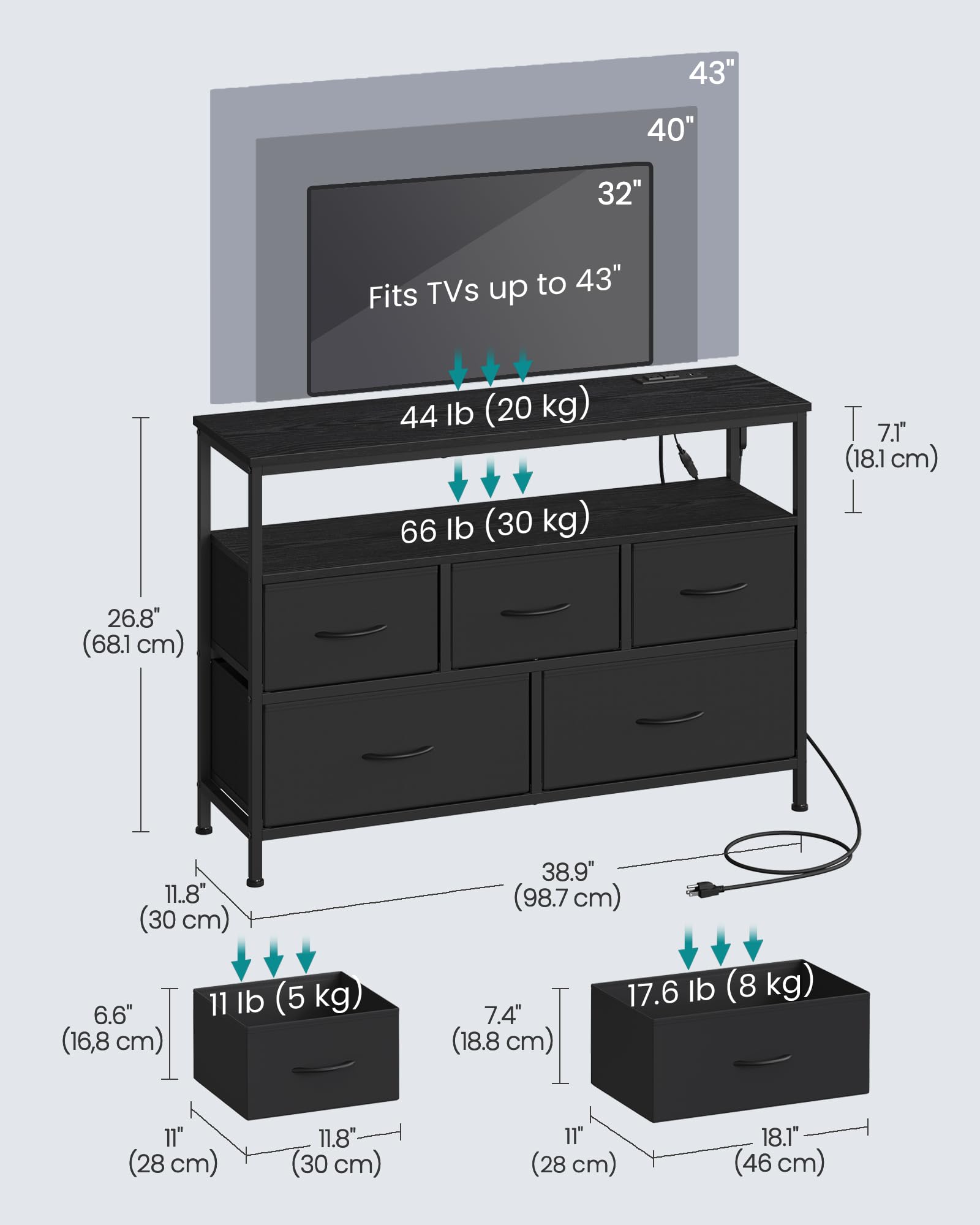 SONGMICS BELLAH dresser color-temperature control creates ambient room lighting
