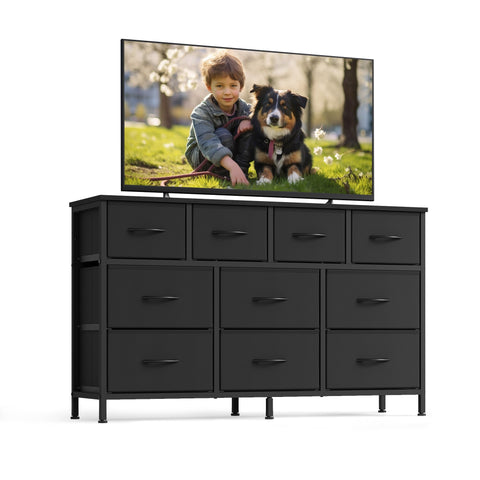Songmics BELLAH dresser front view showing ample storage for clothes