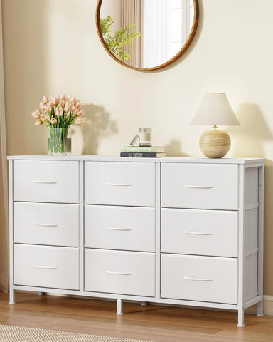 SongMics Bellah dresser front with TV setup demonstrates integrated media storage.
