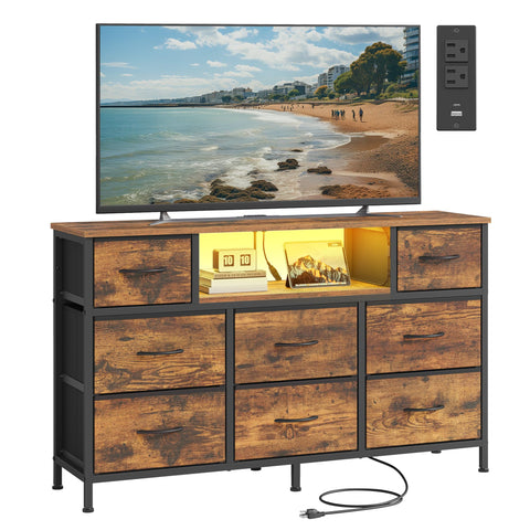 Songmics Bellah dresser with LED lights for ambient room mood
