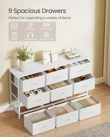SongMics Bellah dresser side profile reveals slim footprint for small spaces.