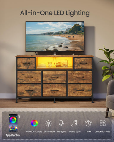 Songmics Bellah dresser steel frame ensures sturdy daily use
