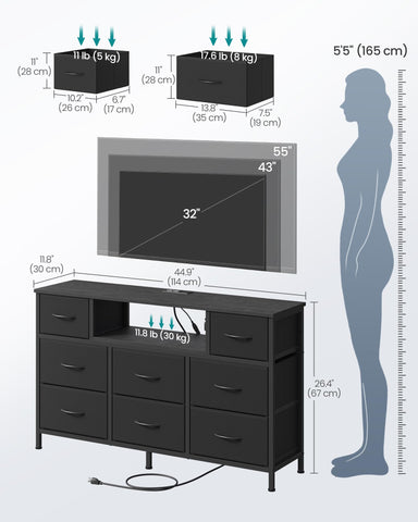 SONGMICS BELLAH dresser top lighting highlights decor and workspace