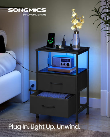 Songmics Bellah LED lights app-controlled for customizable mood and brightness.