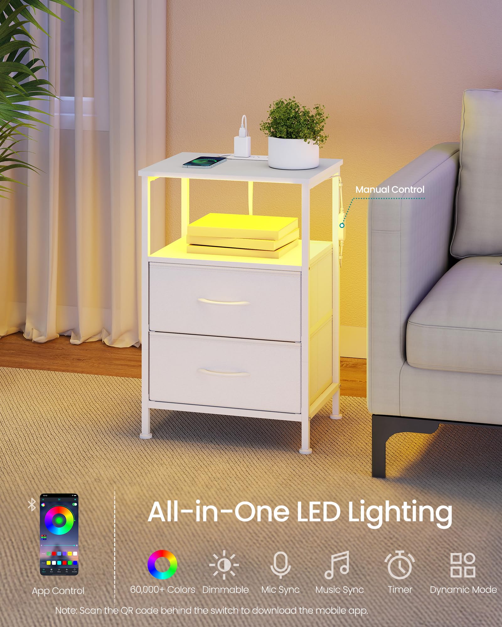 SONGMICS Bellah nightstand with modern design complements varied bedroom décor