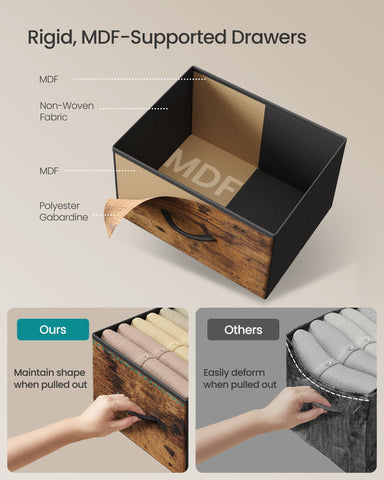 Assembly preview of SONGMICS Bellah nightstand with anti-tip kit