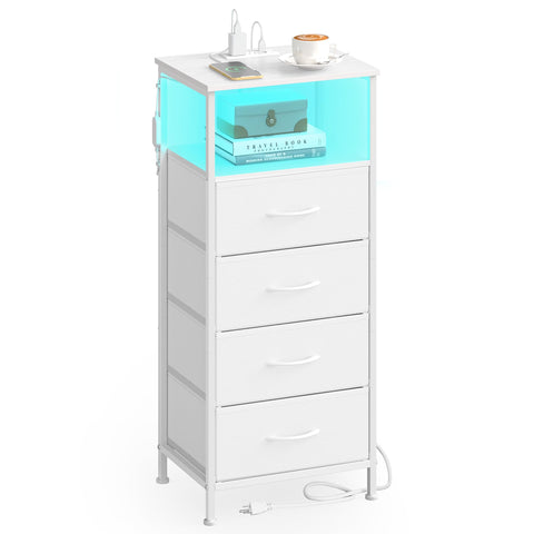 SONGMICS Bellah nightstand with charging station keeps devices powered by the bedside.