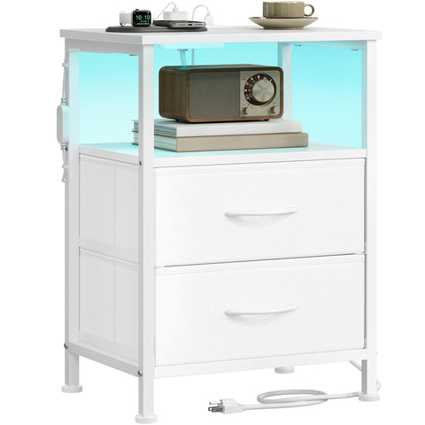 SONGMICS Bellah nightstand with charging station keeps devices powered and within reach