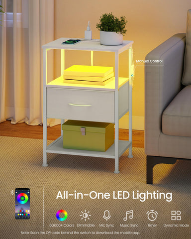 BELLAH nightstand drawer and storage for small items beside bed