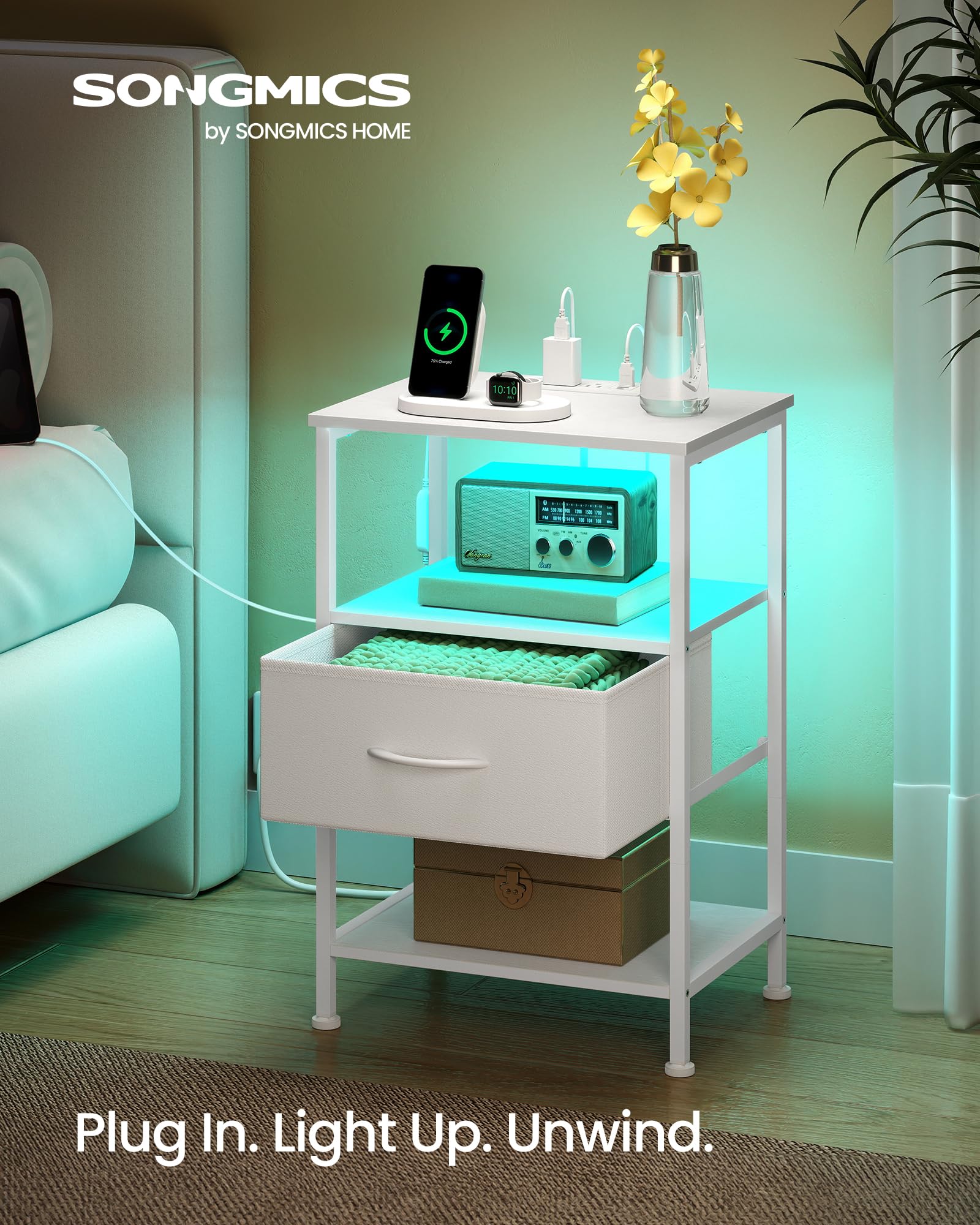BELLAH nightstand app controlled LED lights for color and brightness at night