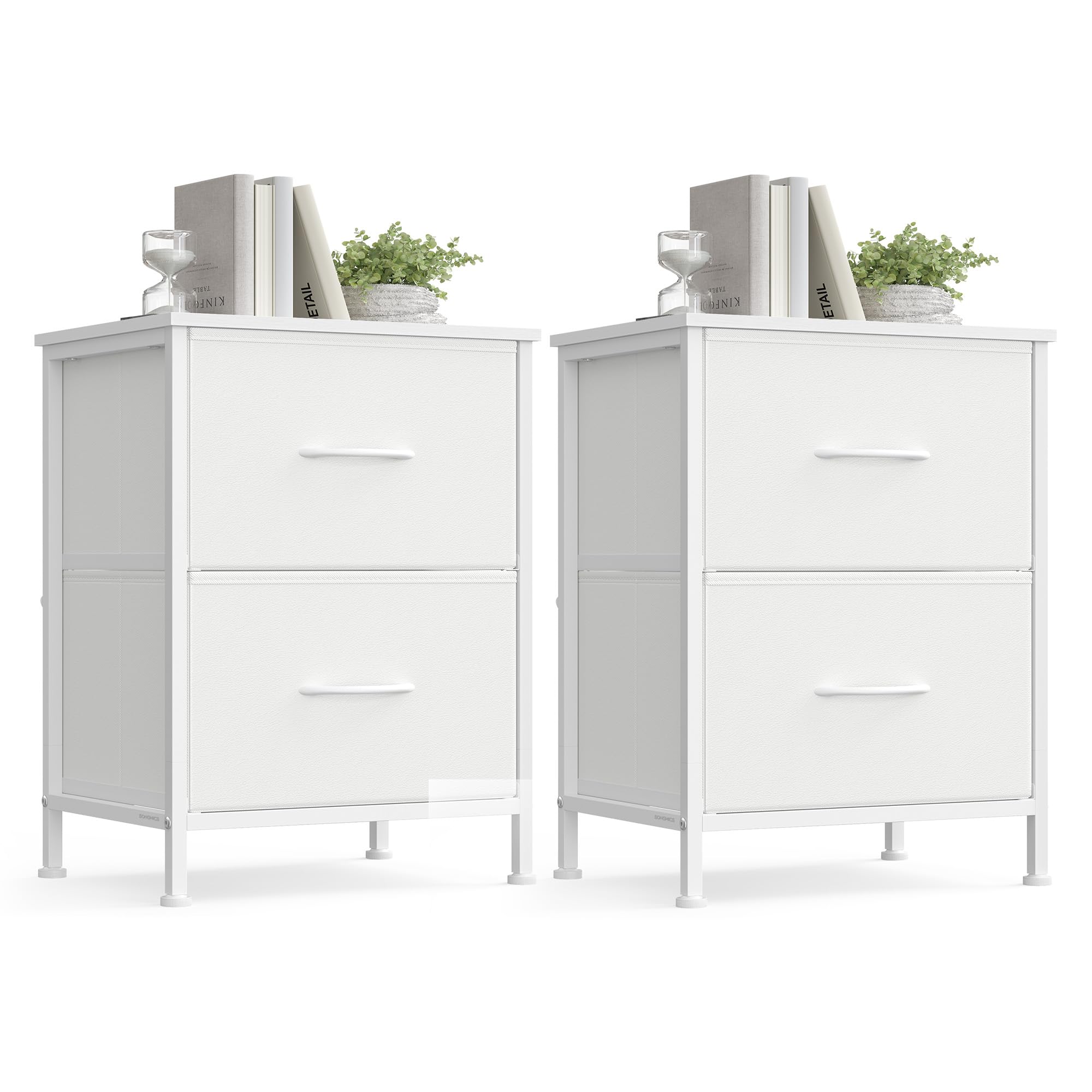 Songmics Bellah nightstand top surface ideal for lamps and essentials.