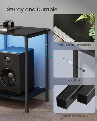 SONGMICS BELLAH open shelves and drawer keep devices organized and accessible