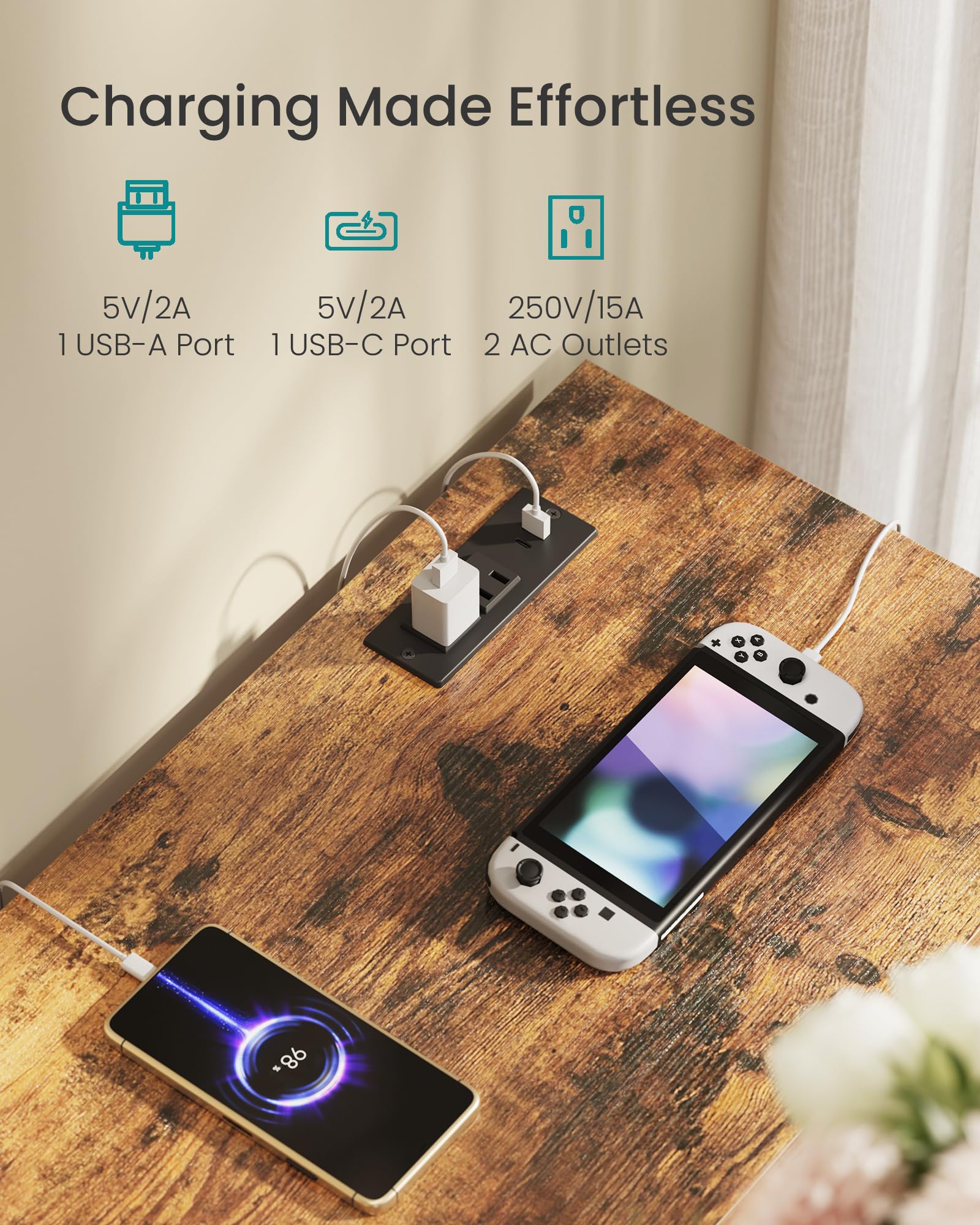SONGMICS BELLAH open shelves displaying media players and decor