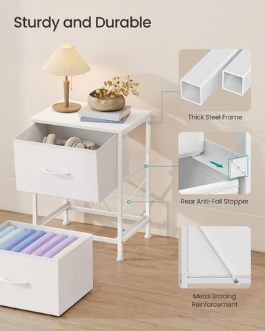 Songmics Bellah paired nightstands fit small bedrooms.