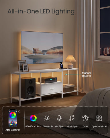 SONGMICS BELLAH charging panel with outlets and USB ports keeps devices powered.
