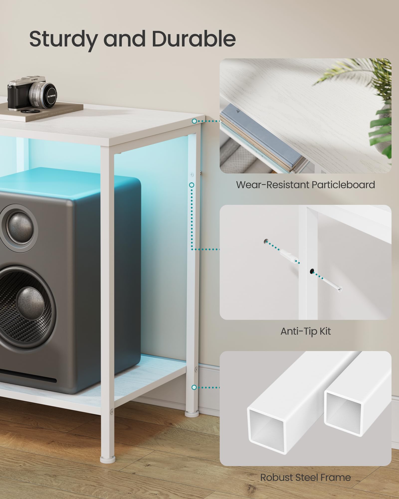 SONGMICS BELLAH sturdy steel frame and reinforced drawers for reliable support.