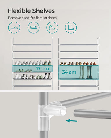 Songmics boot-space removal shows height flexibility for tall footwear