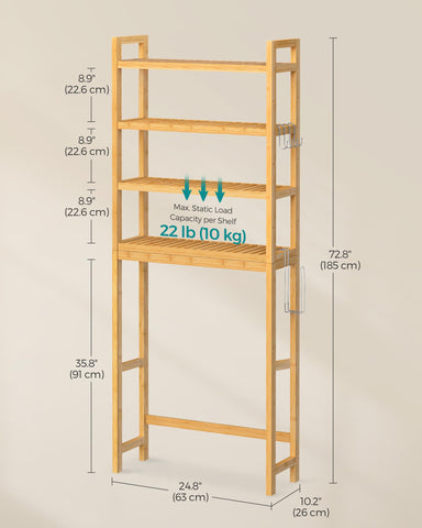 SONGMICS bottom space stores bulky items without crowding the area.