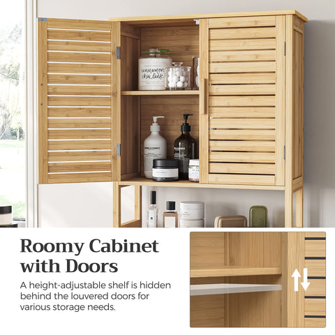 SONGMICS bamboo and MDF frame delivers durable, long-lasting bathroom storage.