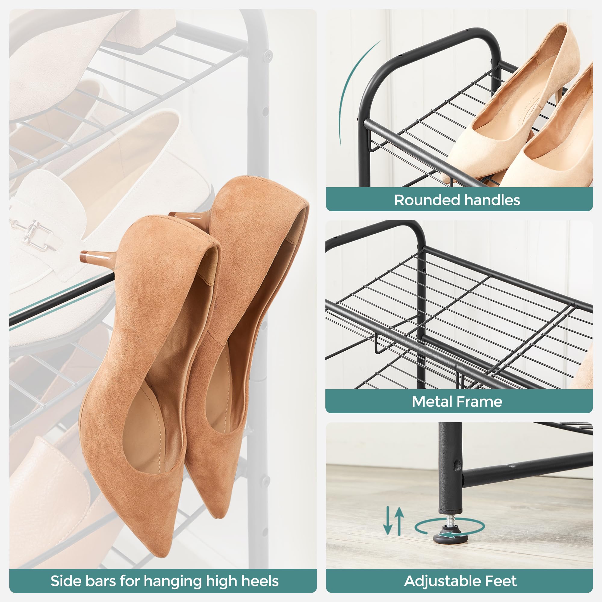 SONGMICS bottom storage area for extra footwear or accessories