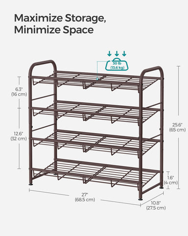 SONGMICS bottom storage provides extra capacity for footwear.