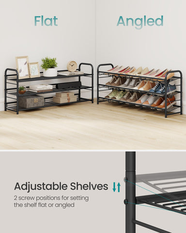 Songmics bottom storage area adds extra capacity for shoes near the door