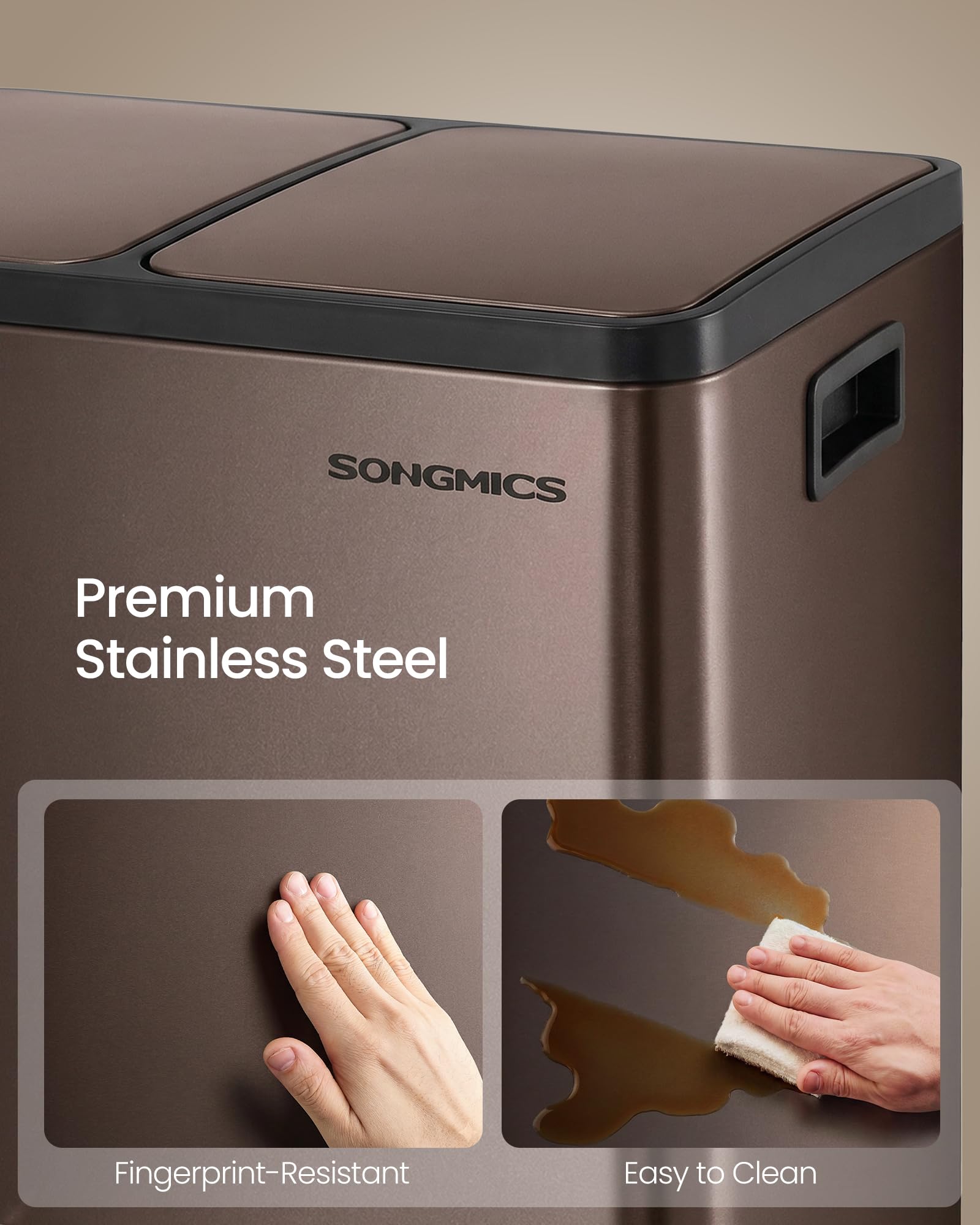 SONGMICS brown finish complements rustic or modern kitchen decor.