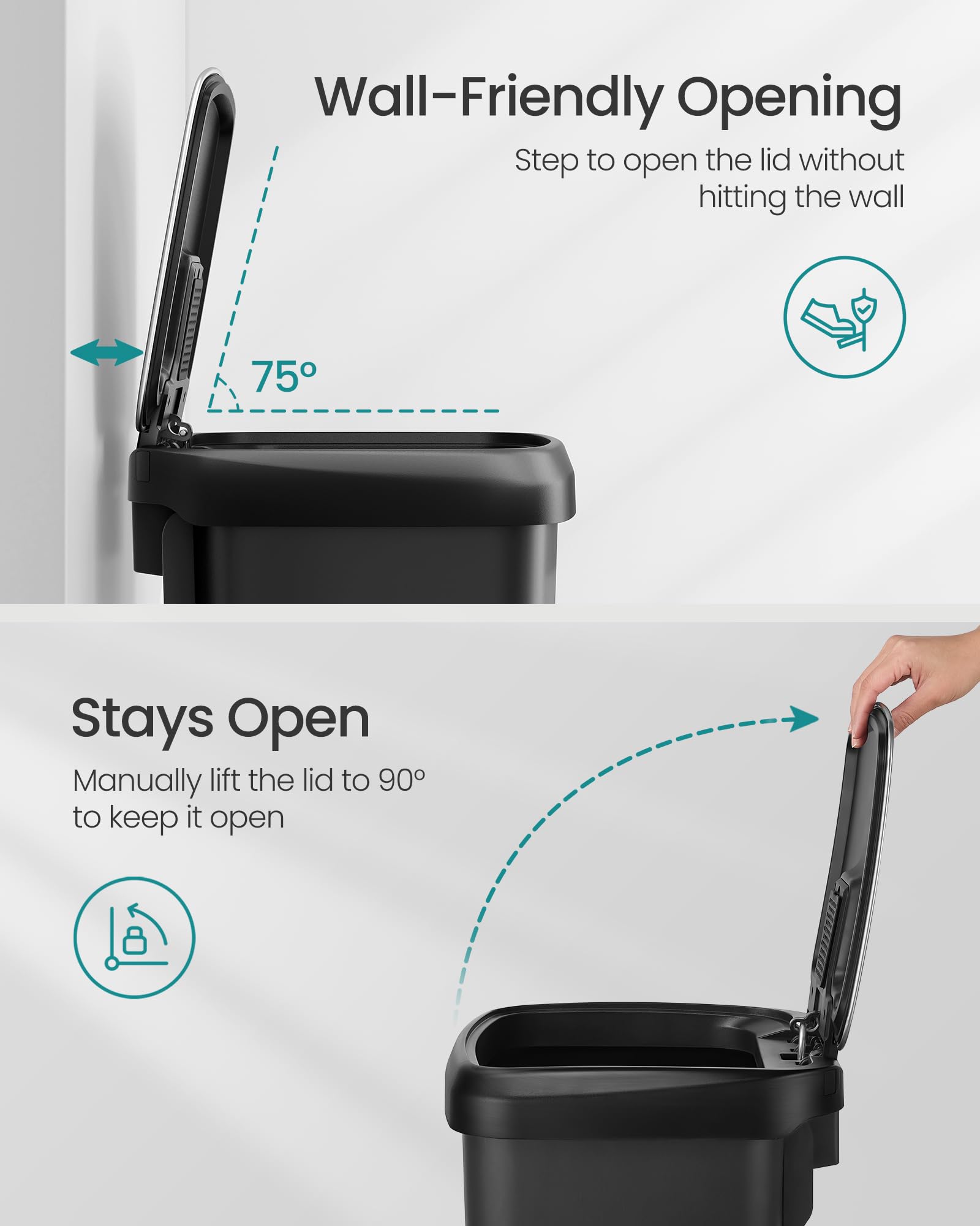 Songmics carbon filter helps minimize odors between liner changes