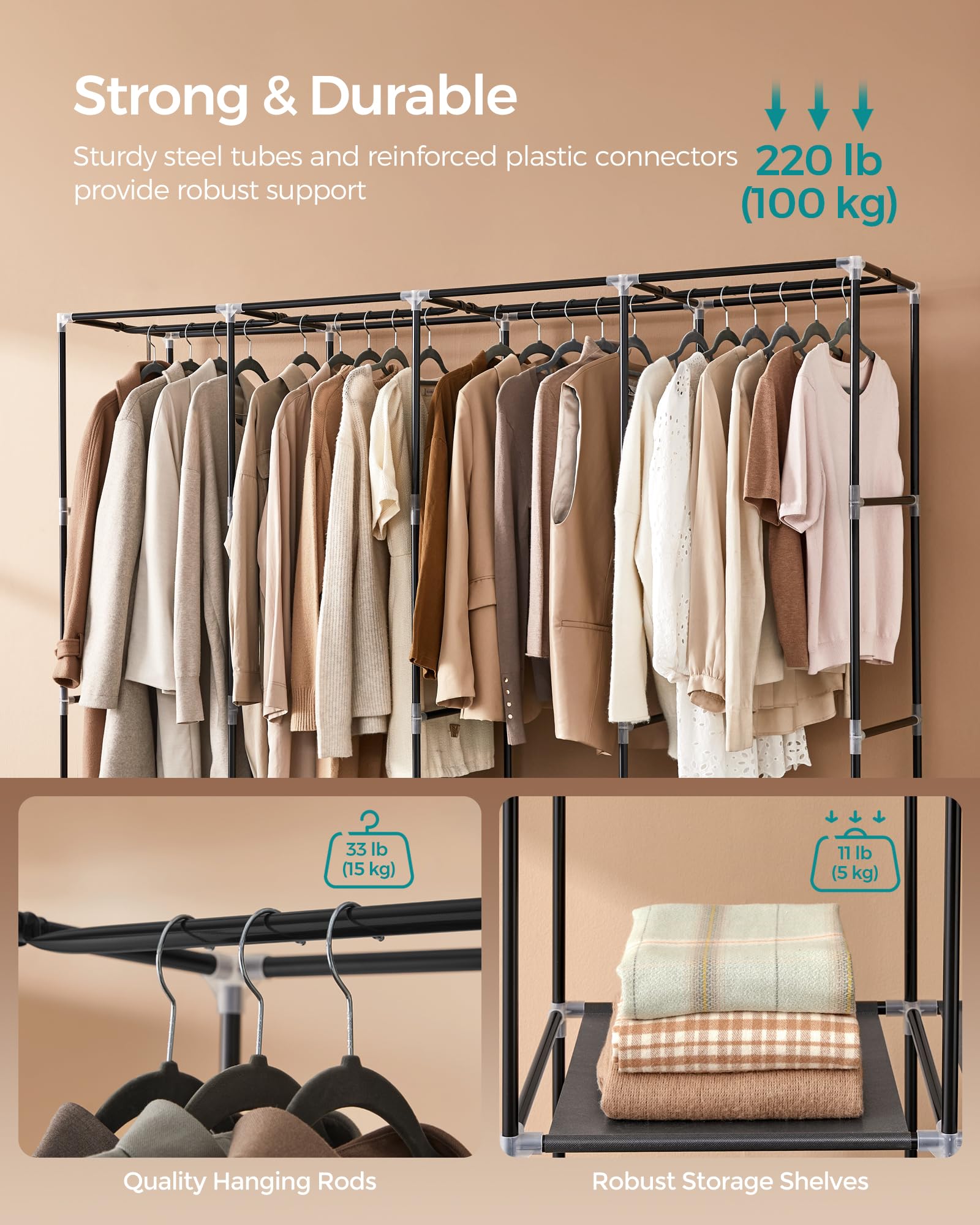 SongMics closet shelves offer organized storage for shoes and bags