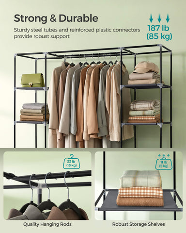 SONGMICS closet wardrobe 12 shelves maximize apparel storage.