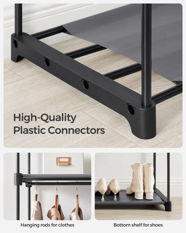 SONGMICS Closet Wardrobe adjustable shelves adapt to bags, shoes, clothes.