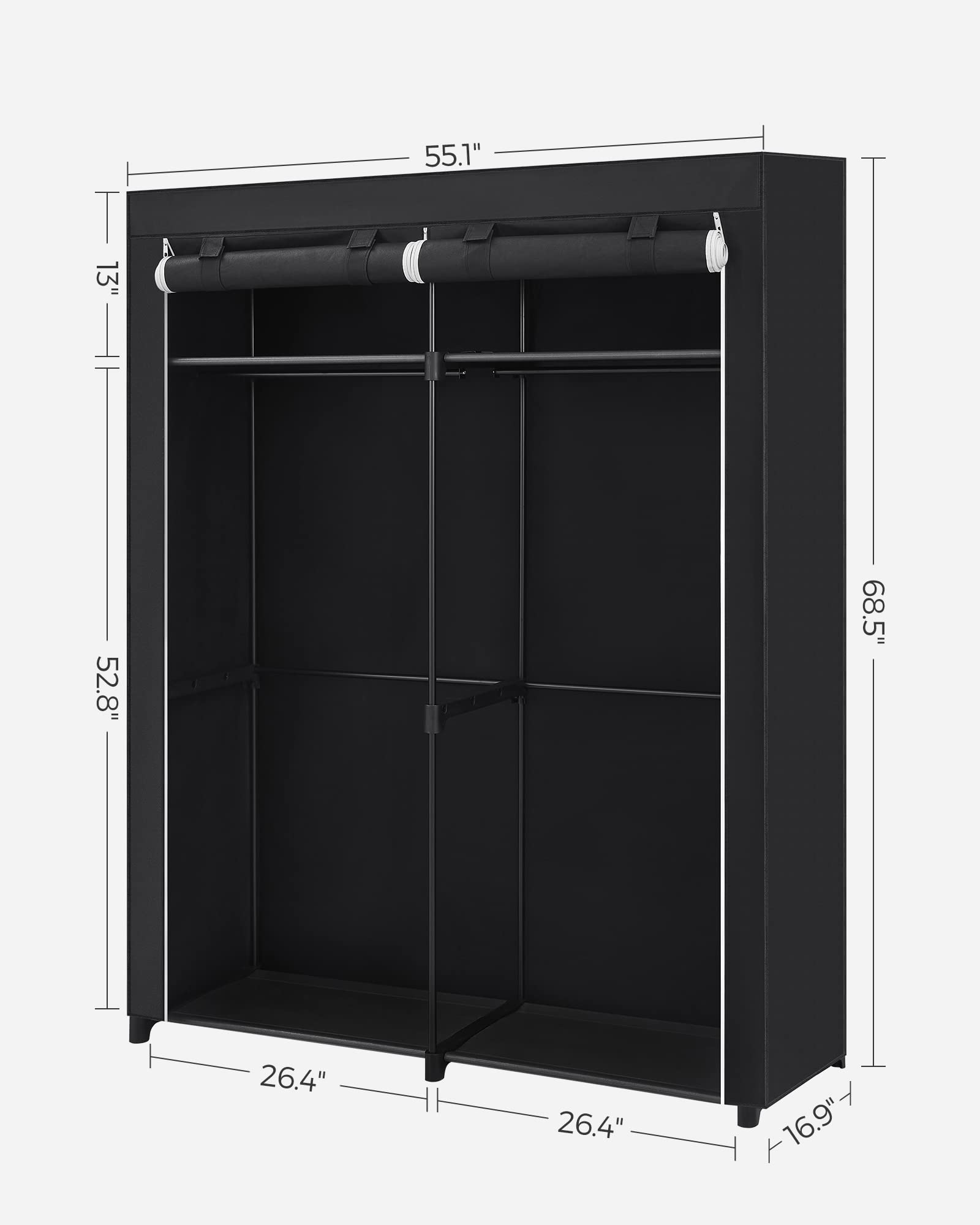 SONGMICS Assembly-free setup highlights tool-free construction and simple connectors