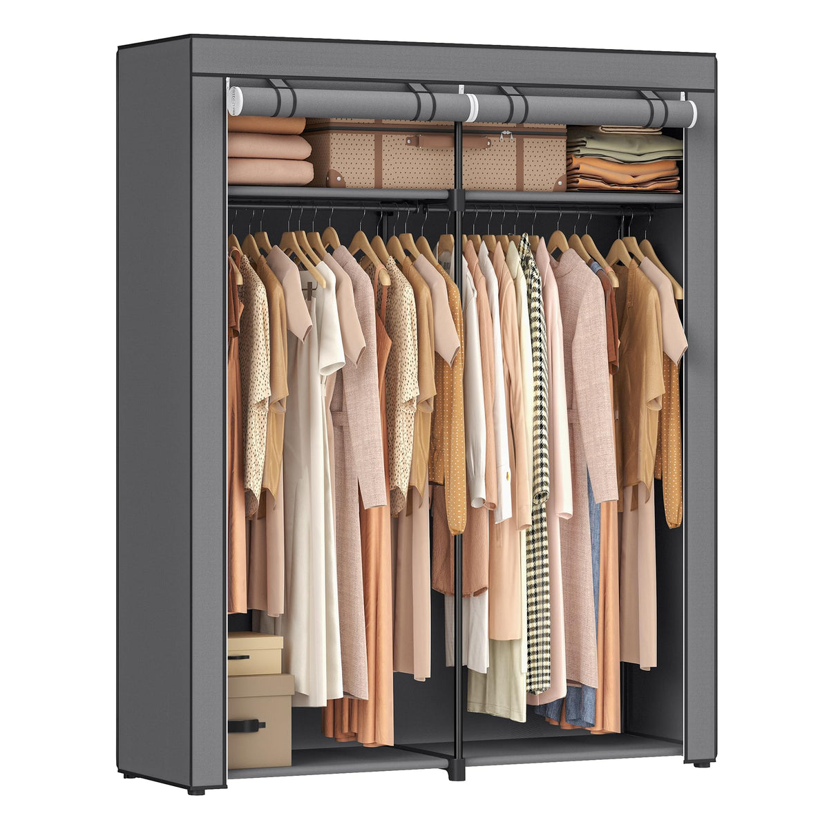 SONGMICS Closet Wardrobe assembly demonstrates tool-free setup for fast organization.