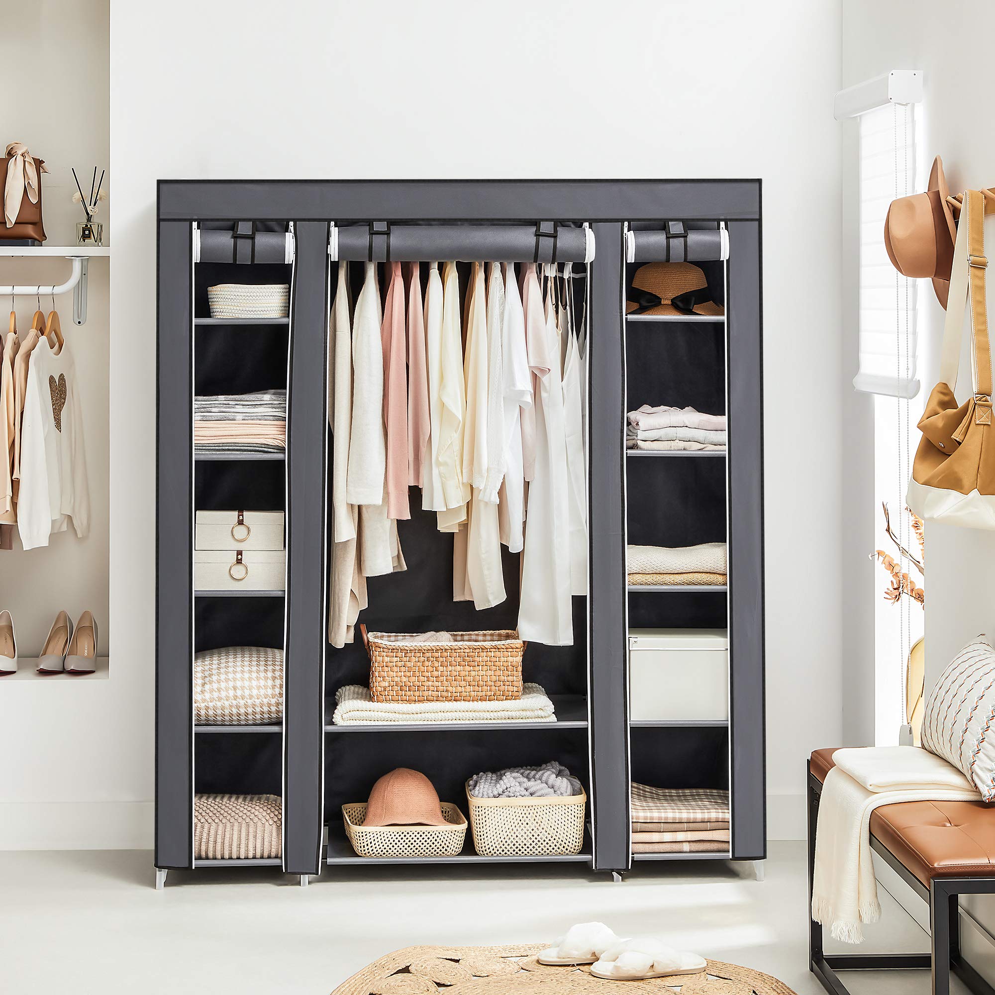 SONGMICS closet wardrobe bedroom storage solution for clutter.