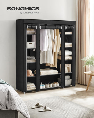 SONGMICS wardrobe with movable hanging rod for flexible organization