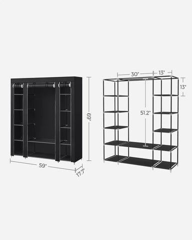 SONGMICS wardrobe non-woven fabric keeps contents breathable