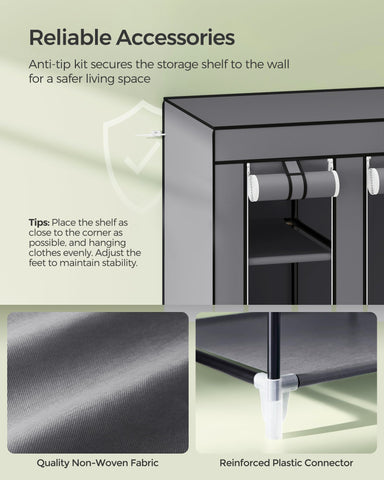 SONGMICS closet wardrobe non-woven fabric adds durable coverage.
