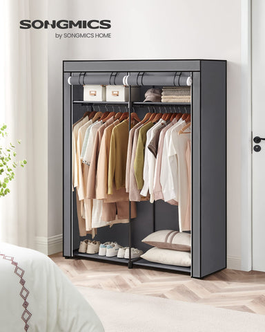 SONGMICS Closet Wardrobe spacious storage helps keep clothes neatly organized.