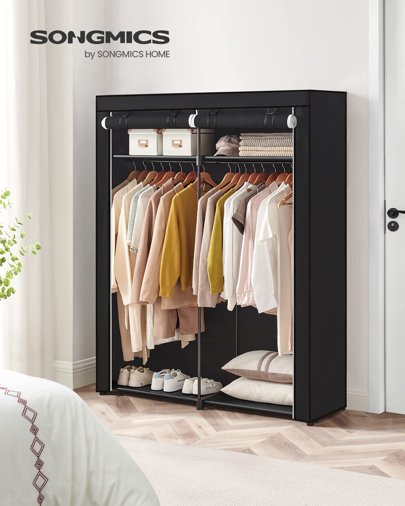SONGMICS Wardrobe with two rods for organized outfits and quick access