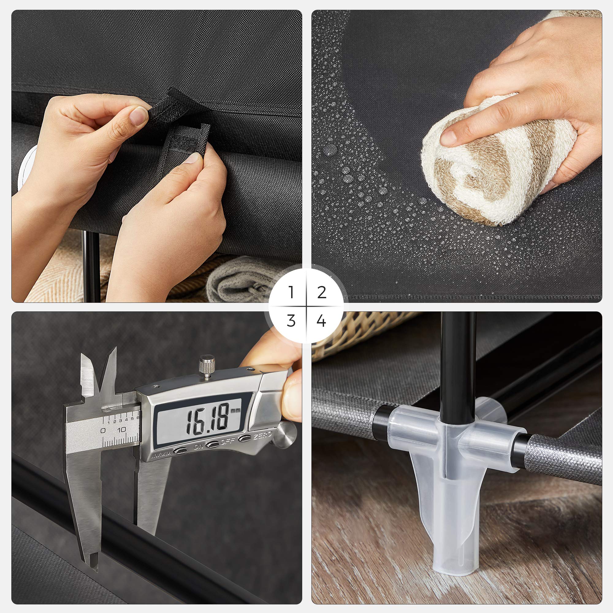 SONGMICS wardrobe features a zippered door to conceal items