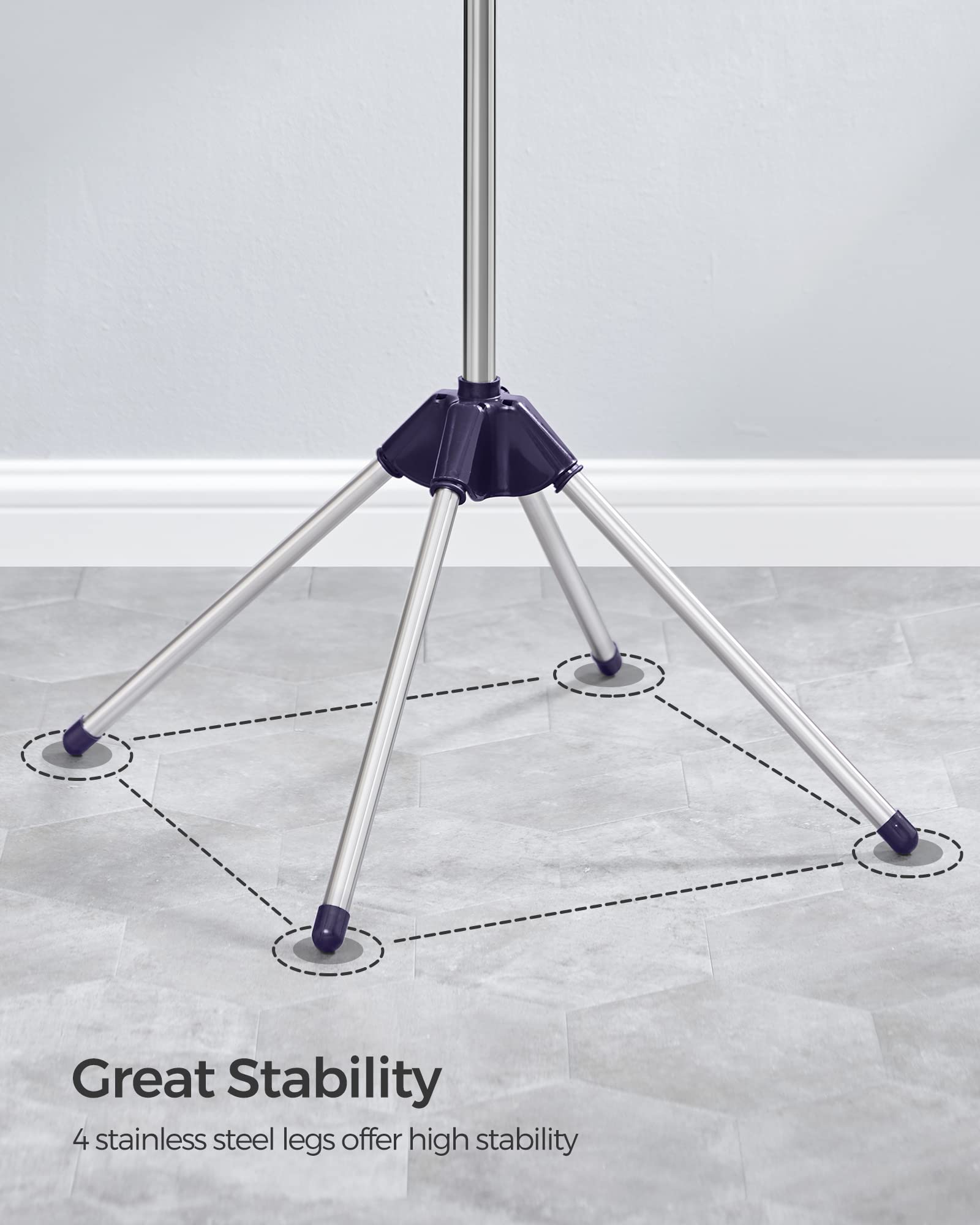 Songmics folded-size rack hides neatly after use.