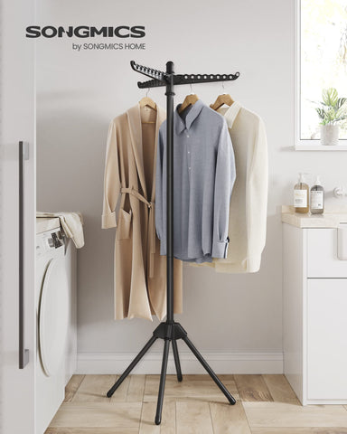 SONGMICS clothes drying rack with rotatable arms for flexible hanging