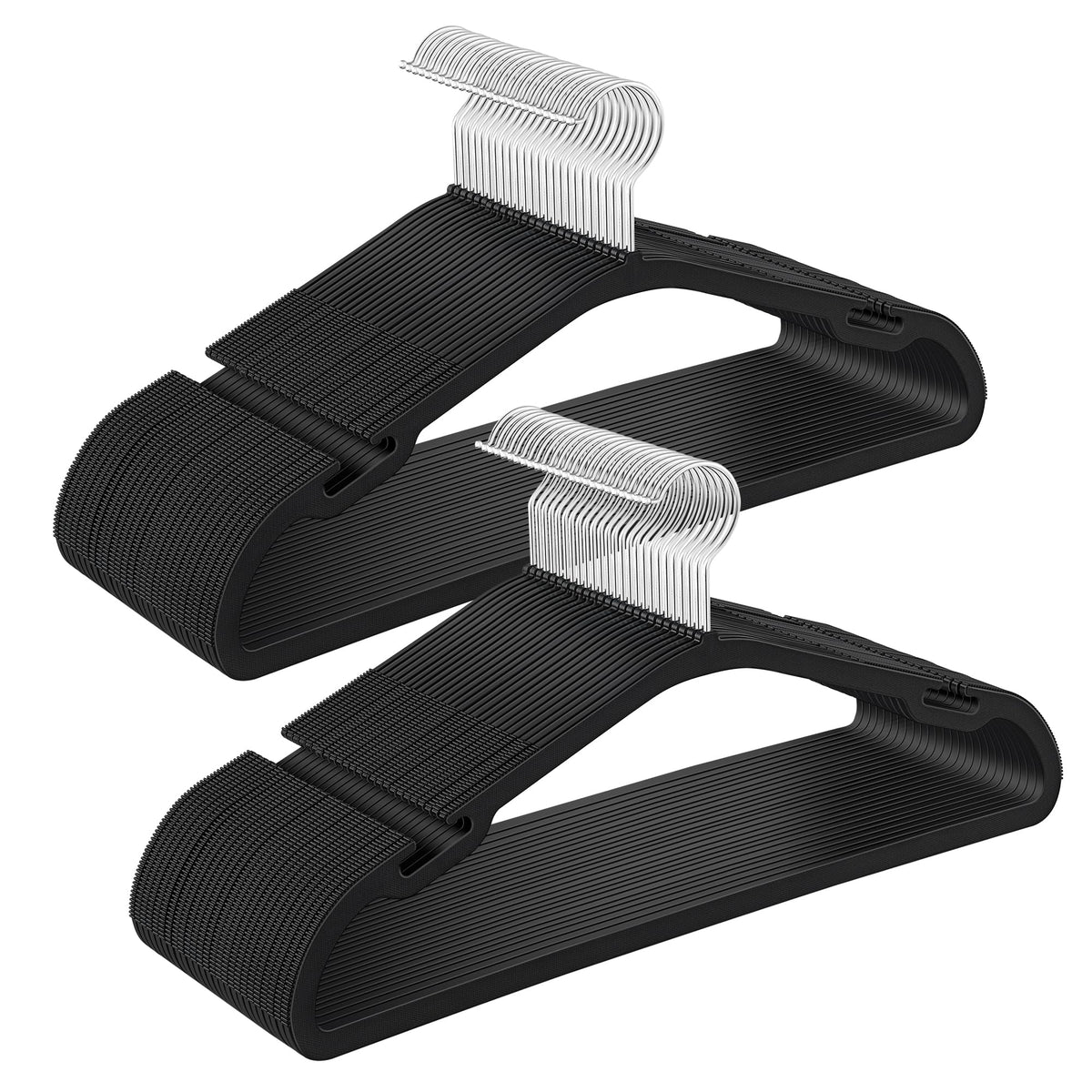 SongMics clothes hangers with 0.2-inch thin profile for extra closet space.