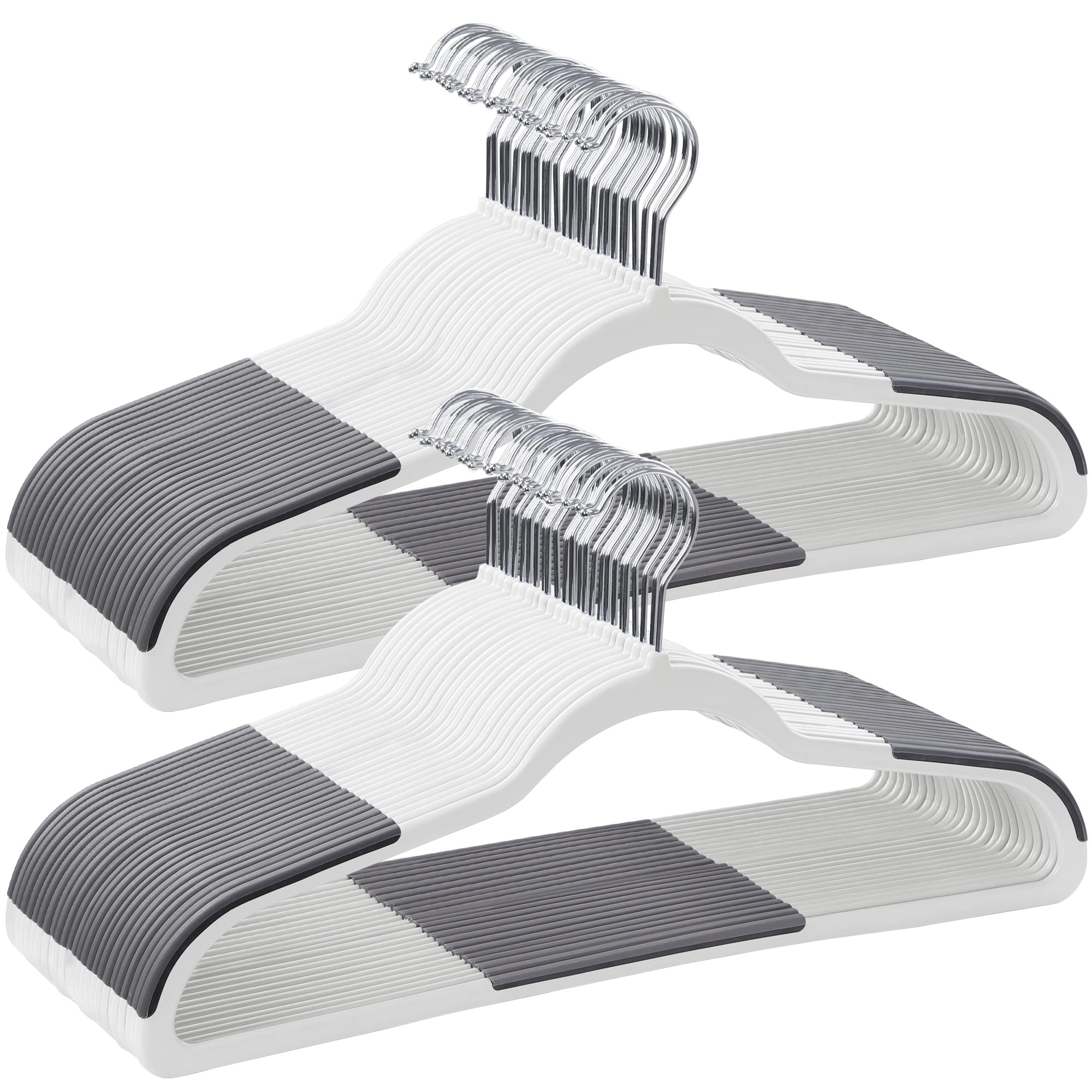 Songmics 50-pack plastic hangers with space-saving design for tidy closets