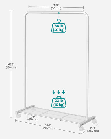 SONGMICS 25.4 mm metal tubes provide durable support