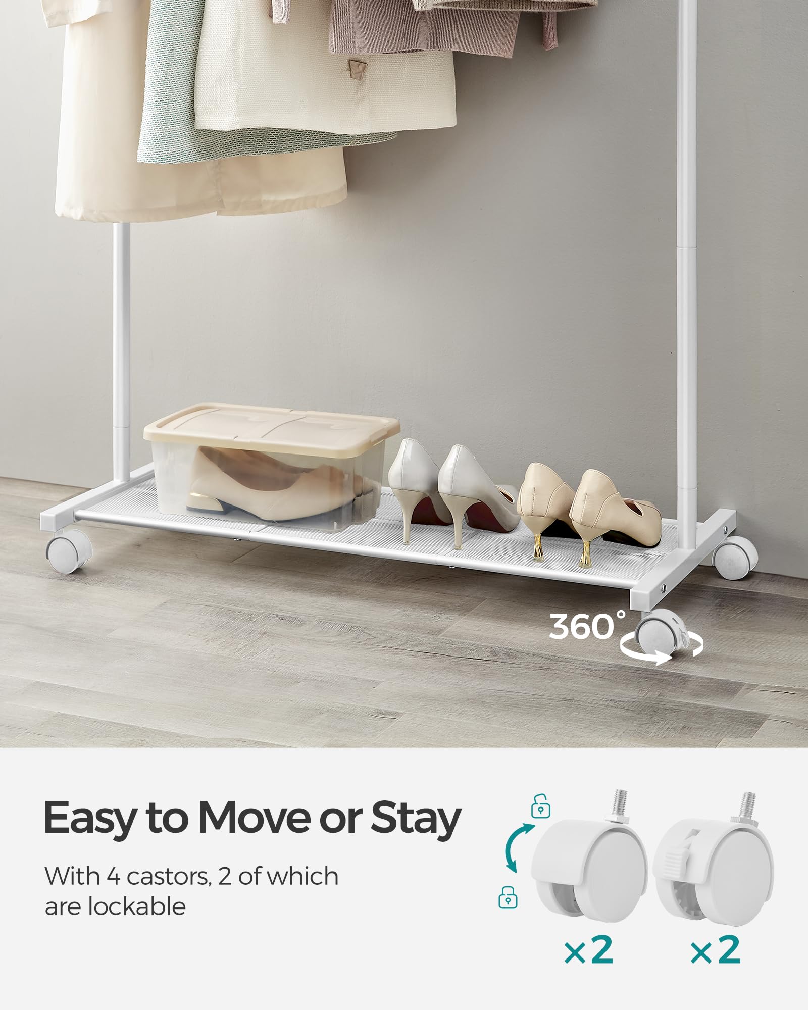 SONGMICS bottom shelf stores shoes and boxes neatly